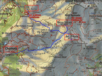 Map Becca Trecarè